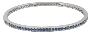 1.02ct t.w. Royal Blue Sapphire White Gold Bangle Bracelet