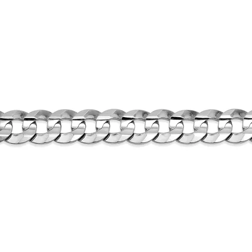 (10K, 14K) White Gold (5.5mm) Curb Bracelet 8.5"