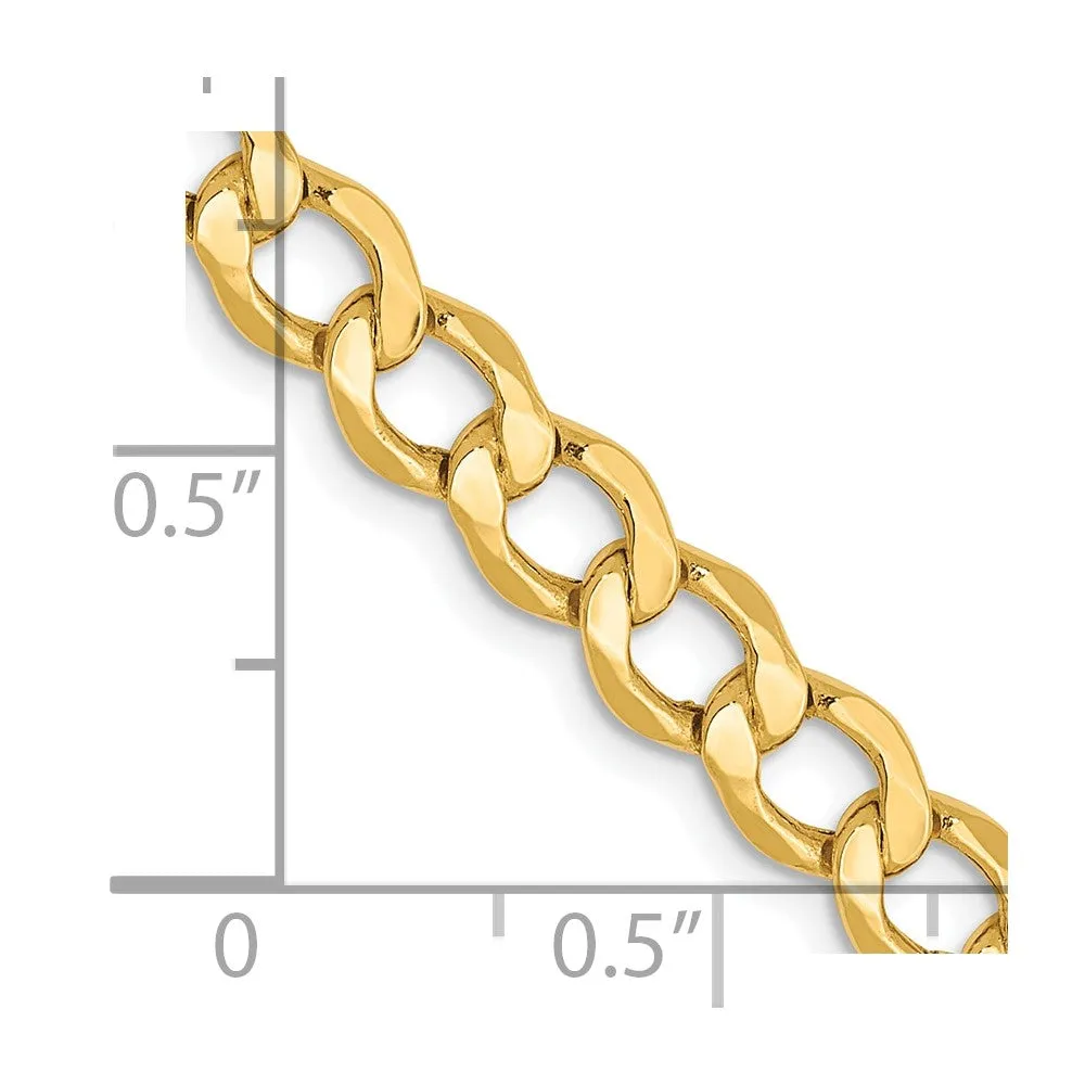 10K 5.25mm Semi-Solid Curb Chain