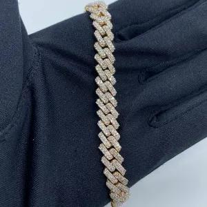 10K 8.5MM Cuban Link Diamond Bracelet 8"