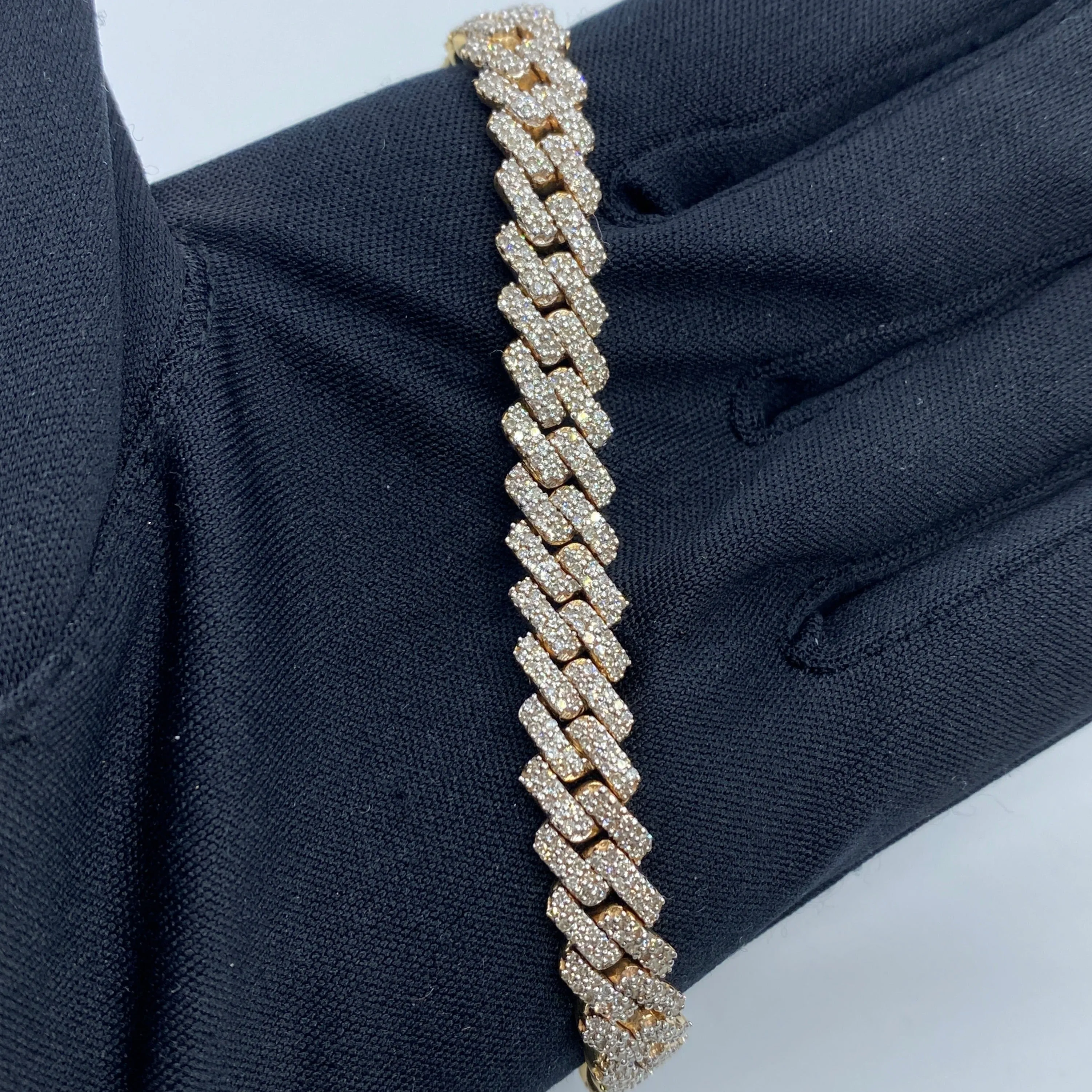 10K 8.5MM Cuban Link Diamond Bracelet 8"