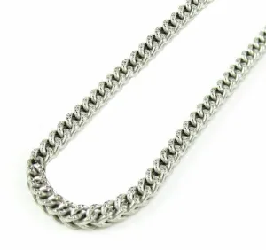 10K White Gold Solid Diamond Cut Franco Chain 4.5MM