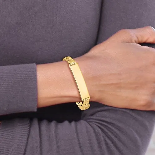 10K Yellow Gold (10mm) Curb Link ID Bracelet