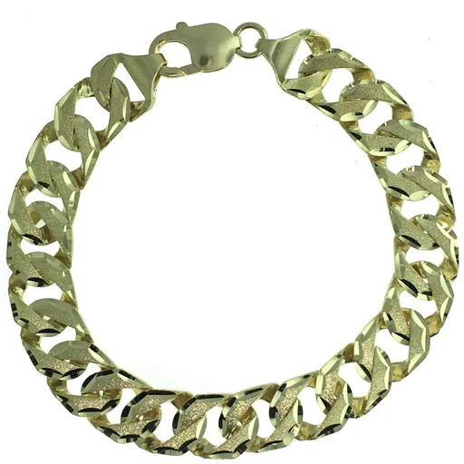 10K Yellow Gold (11mm) Handmade Curb Bracelet 8.5"