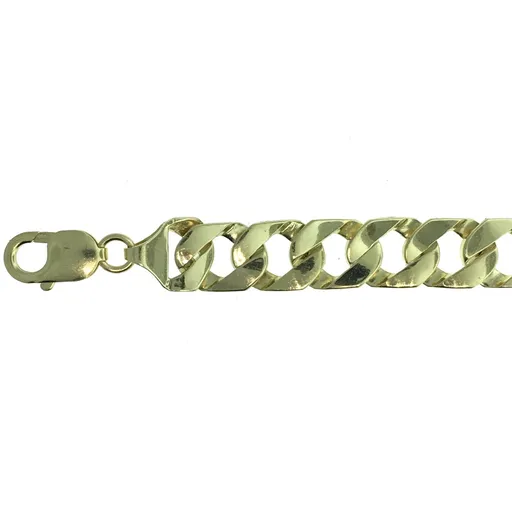 10K Yellow Gold (11mm) Handmade Curb Bracelet 8.5"