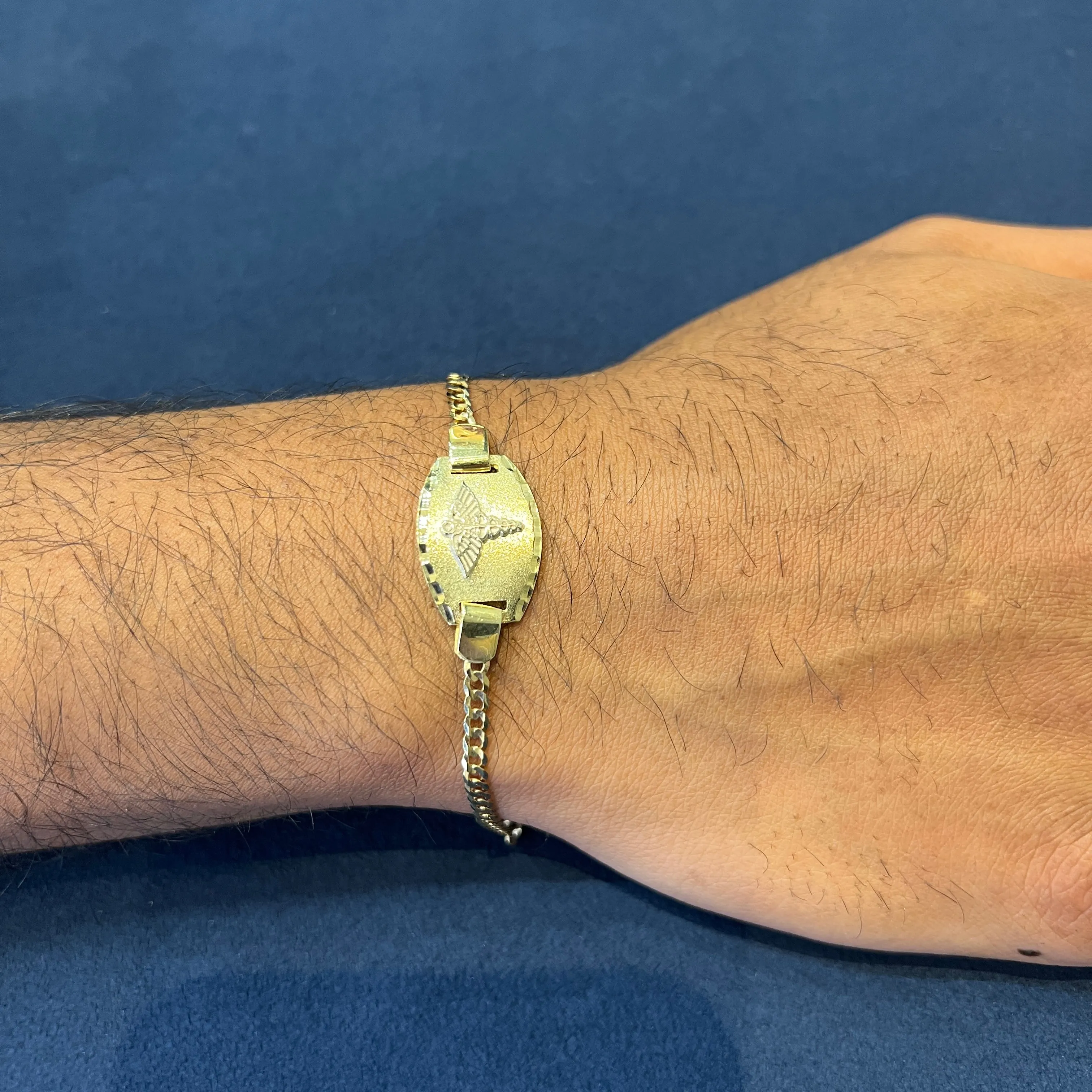 10K Yellow Gold (3mm) Diamond Cut Medical ID Curb Link Bracelet