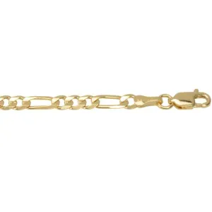 10K Yellow Gold  (4.7mm) Figaro Bracelet 8.5"