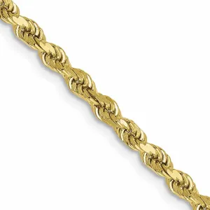 10k Yellow Gold Diamond Cut Rope Bracelet 2.75MM