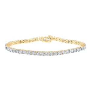 10kt Yellow Gold Mens Round Diamond Link Bracelet 1-7/8 Cttw