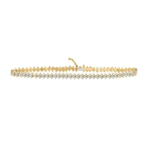 10kt Yellow Gold Womens Round Diamond Fashion Bracelet 2-1/2 Cttw