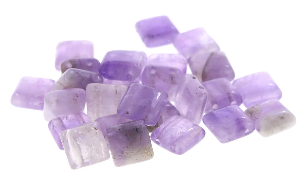 10X10mm Gemstone Spacer Amethyst GRS11
