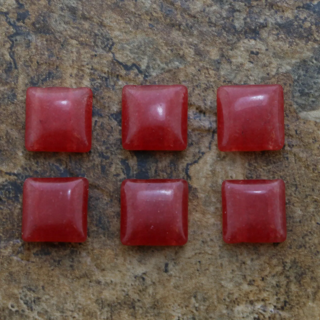 10X10mm Gemstone Spacer Ruby GRS21