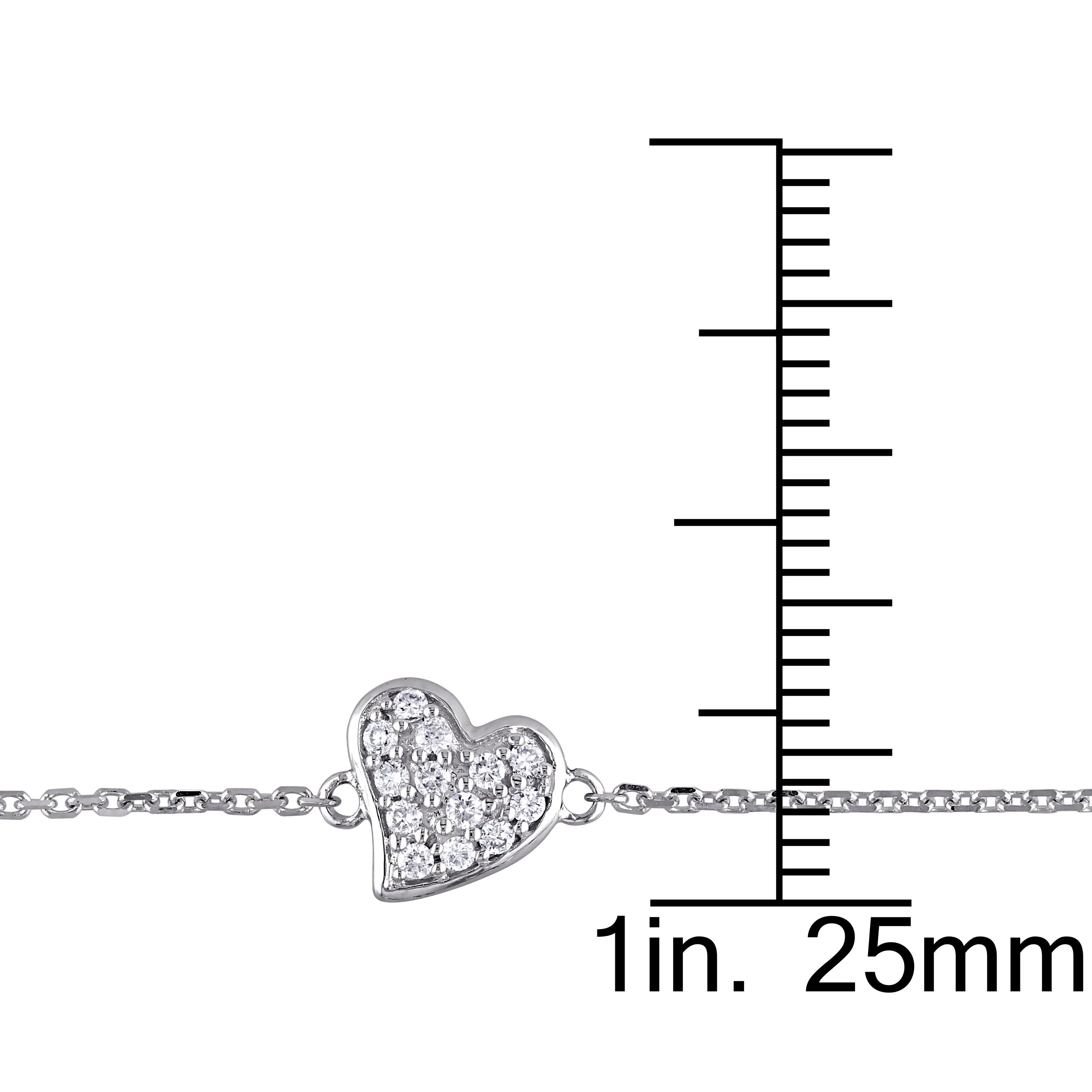 1/10 CT Diamond TW Bracelet With Chain 14k White Gold GH SI Length (inches): 7