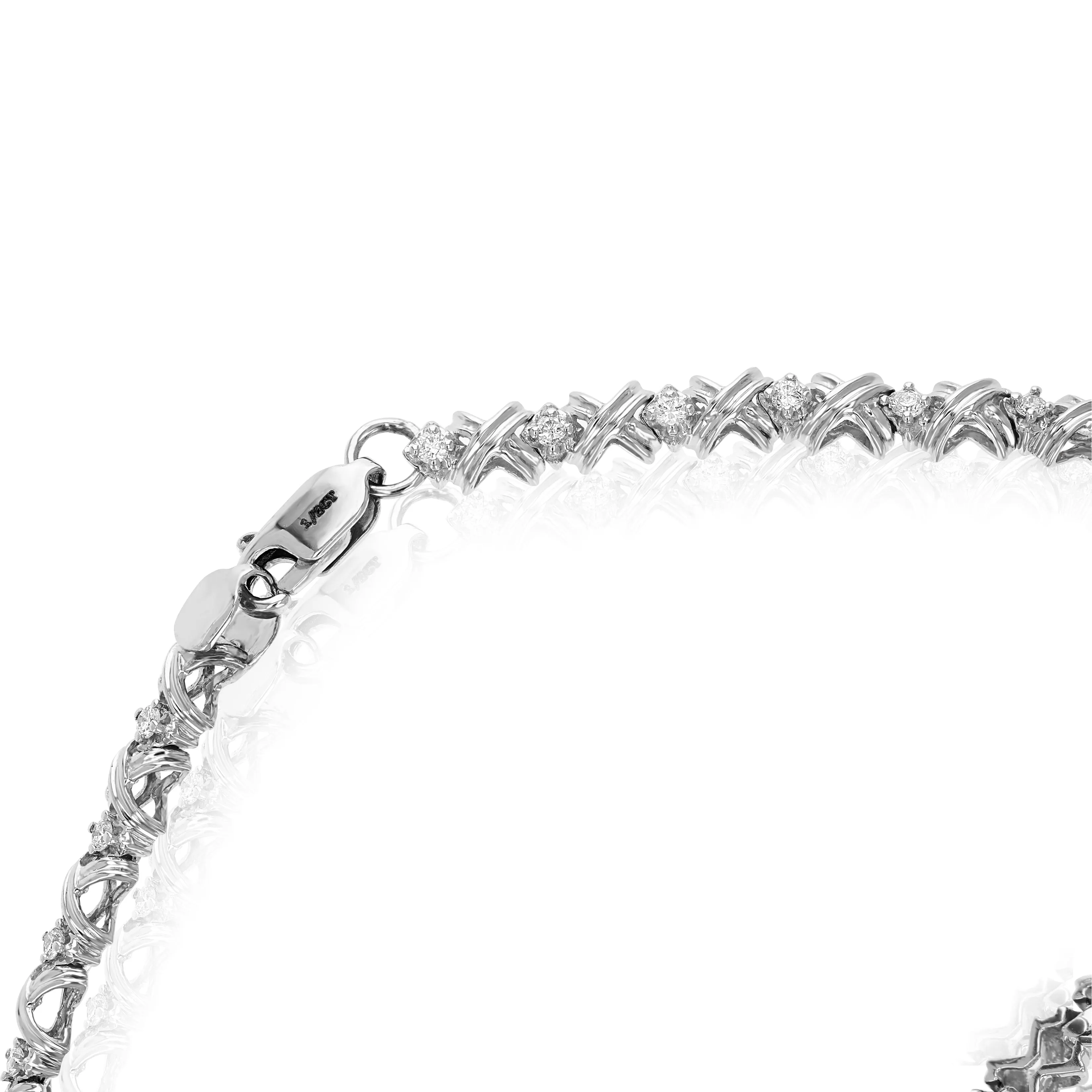 1/2 cttw X-O Diamond Tennis Bracelets in 10K White Gold