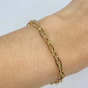 14K 4MM Oval Link Bracelet 7.5"