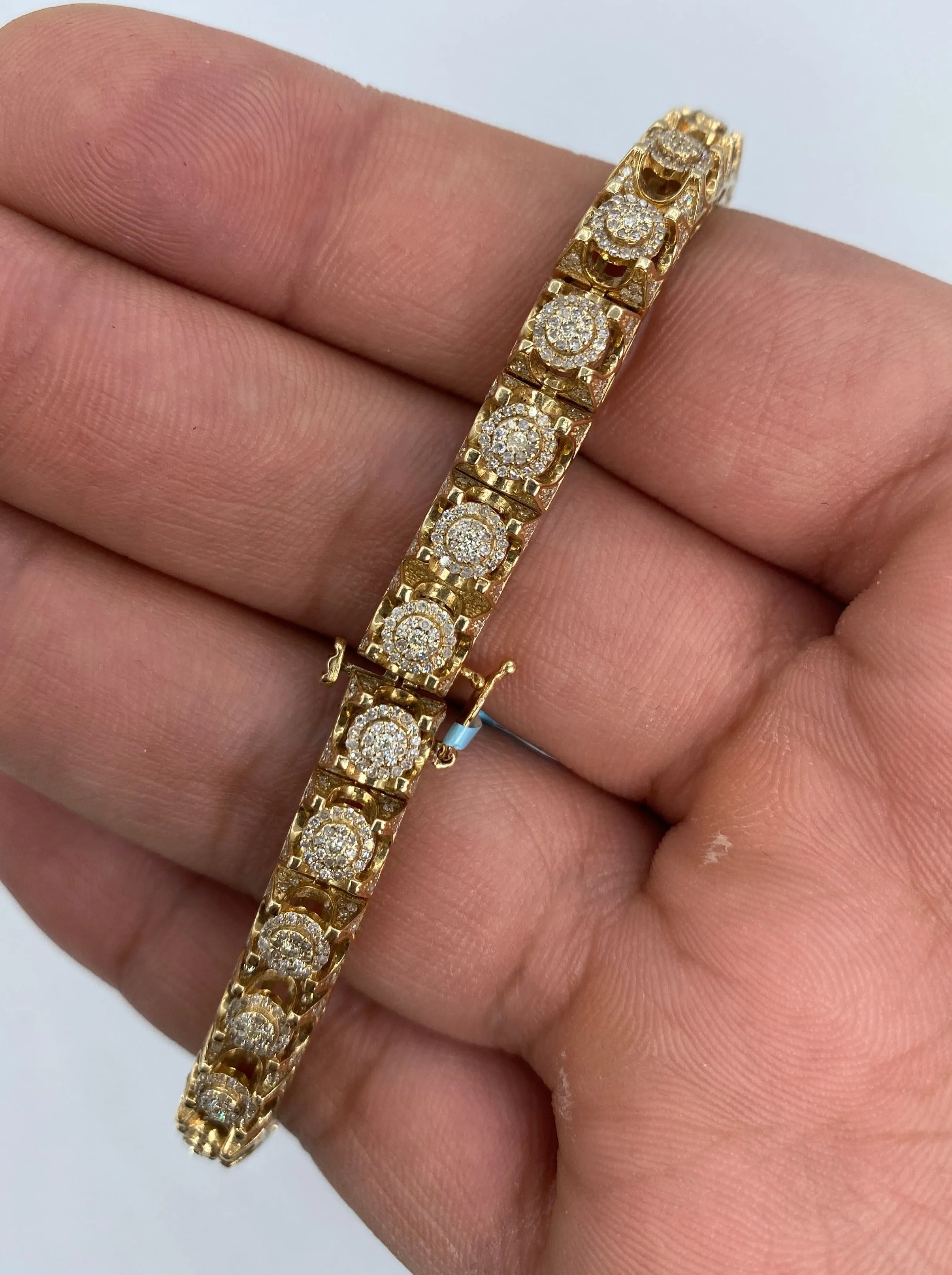 14K 6.5MM Tennis Castle Diamond Bracelet 8"