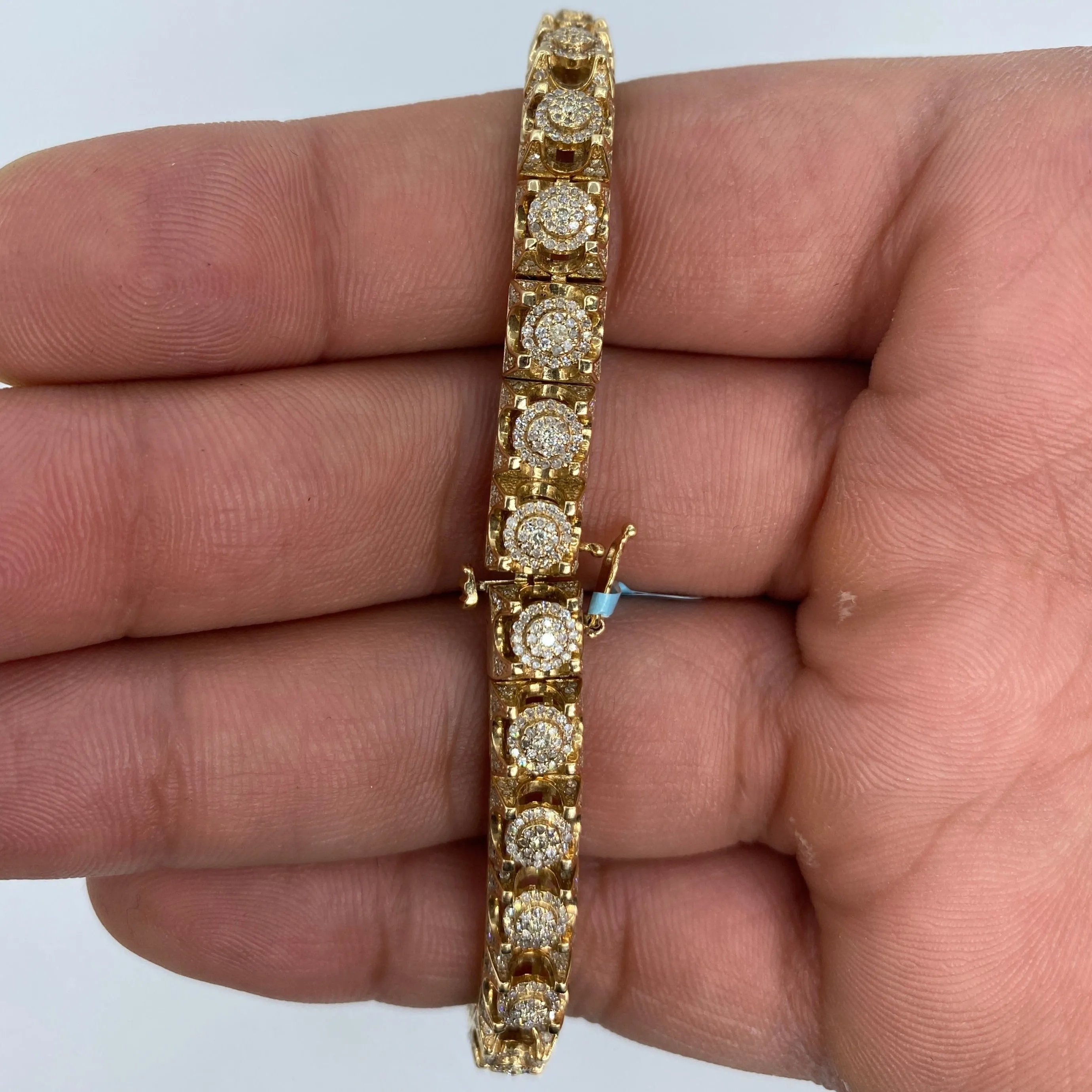 14K 6.5MM Tennis Castle Diamond Bracelet 8"
