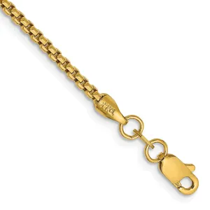 14K 7 inch 1.75mm Semi-Solid Round Box with Lobster Clasp Bracelet