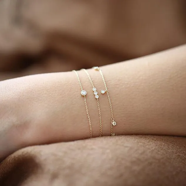 14K Gold Diamond by The Yard Dangling Solitaire Bracelet