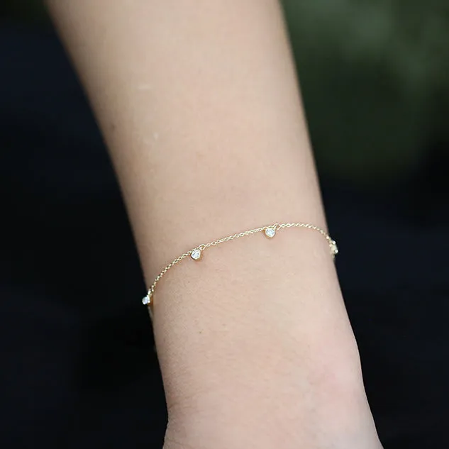 14K Gold Diamond by The Yard Dangling Solitaire Bracelet