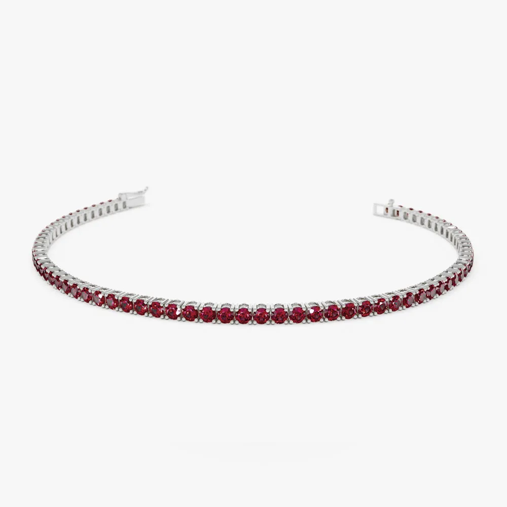 14k Prong Setting Ruby Tennis Bracelet