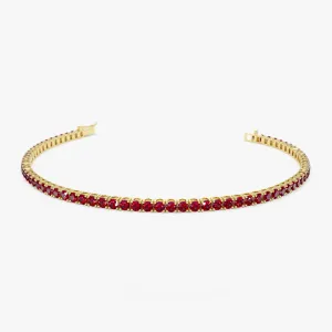 14k Prong Setting Ruby Tennis Bracelet