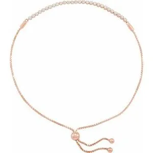 14K Rose 1/2 CTW Natural Diamond Bolo 9 1/2" Bracelet