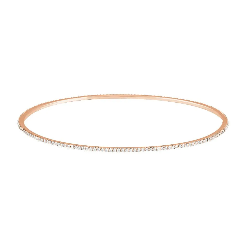14k Rose Gold 1 CTW Diamond Stackable Bangle Bracelet