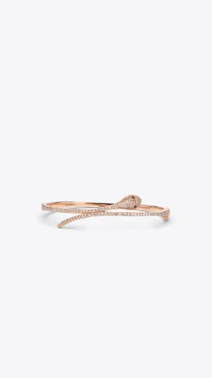 14k Rose Gold and Diamond Snake Bracelet