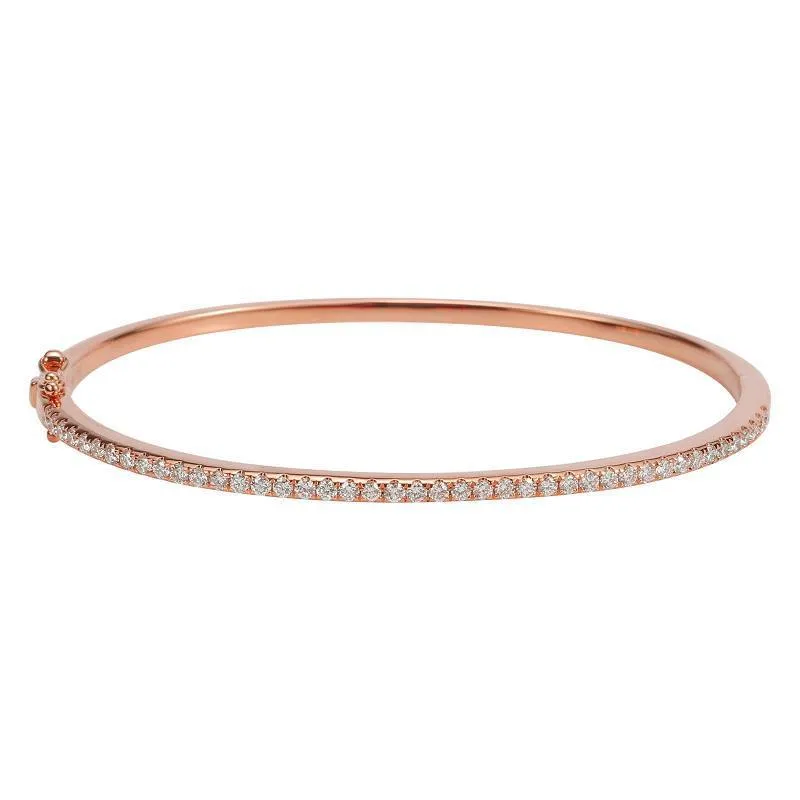 14k Rose Gold Diamond Bangle Bracelet