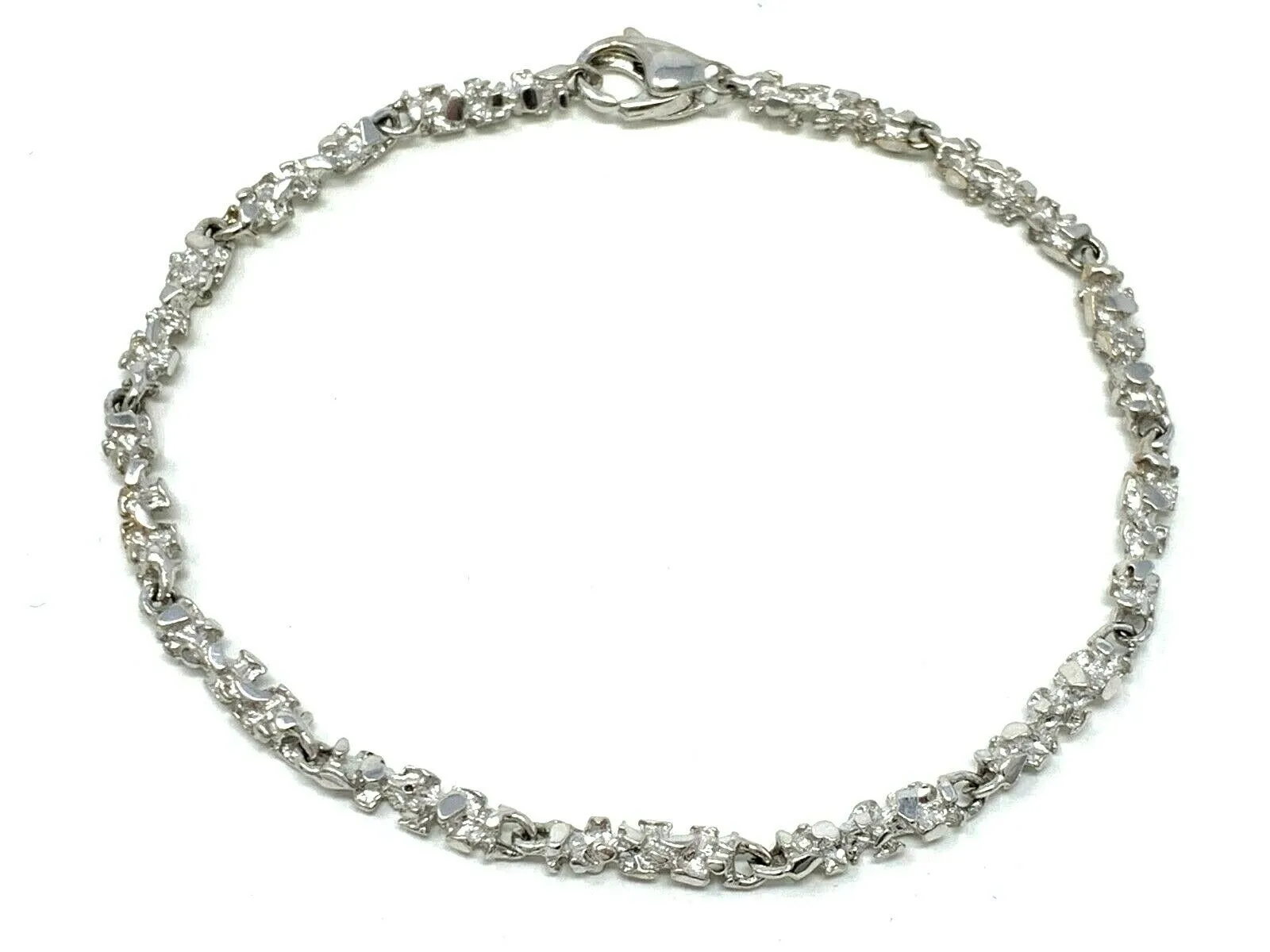 14k Rose Gold Nugget Bracelet 9" 3.8mm 11.5 grams