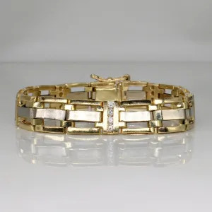 14k Two Tone Gold Diamond Bracelet | 1.1 ctw | 8" |