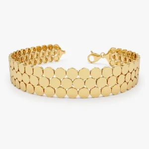 14k Unique Bold Triple Strand Bracelet