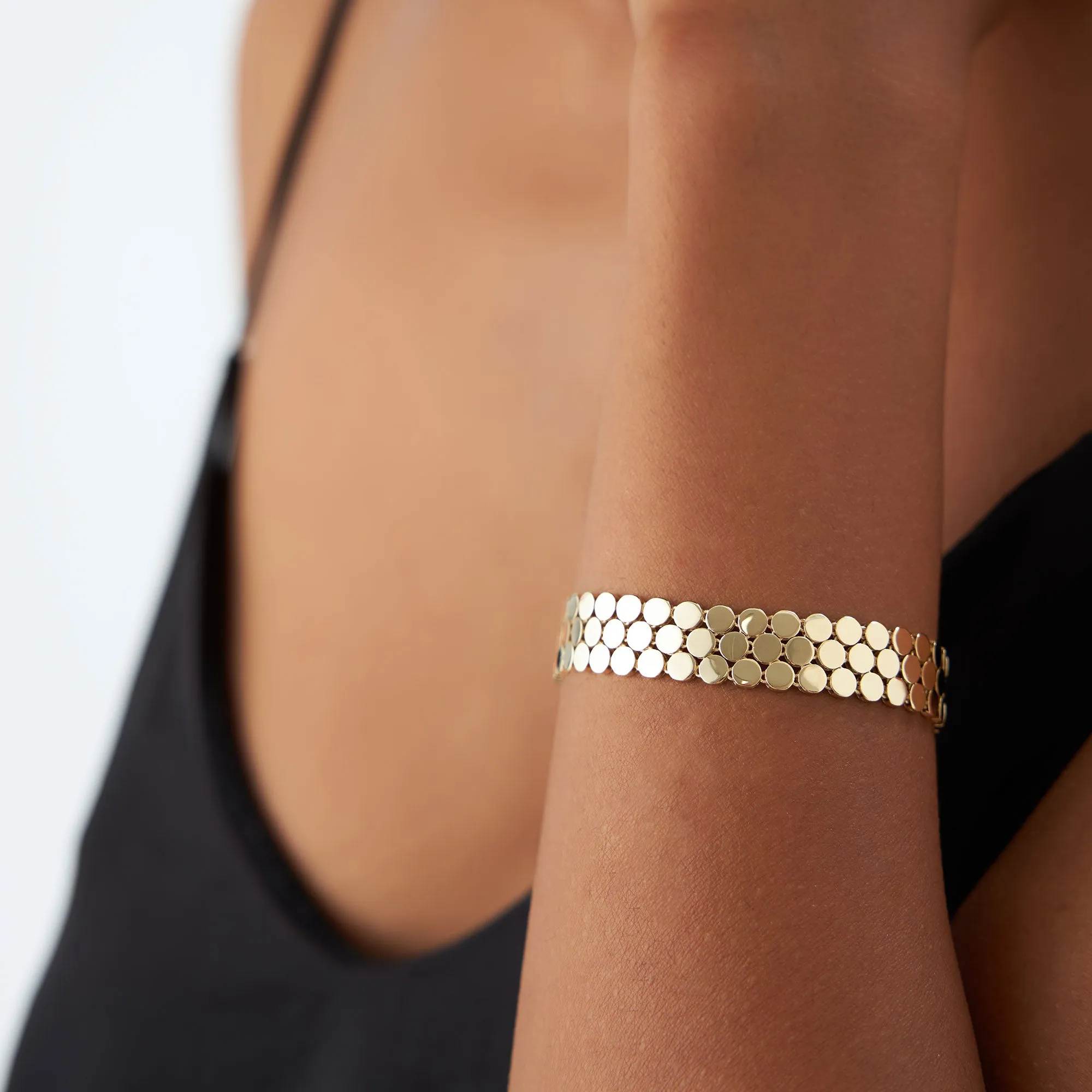 14k Unique Bold Triple Strand Bracelet