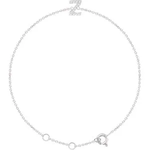 14K White .06 CTW Diamond Initial Z 6-7" Bracelet