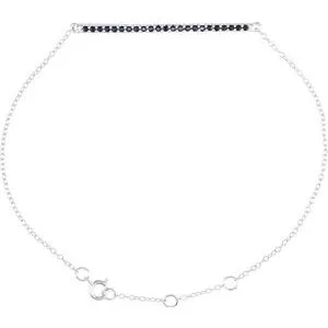 14K White Blue Sapphire 8" Bracelet