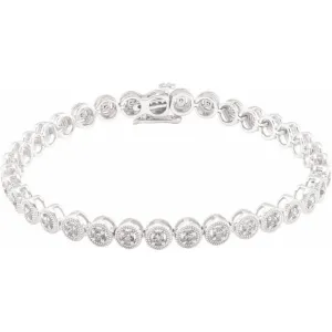 14K White Gold 1 CTW Natural Diamond 7" Bracelet