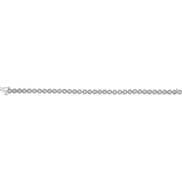 14K White Gold 1 CTW Natural Diamond 7" Bracelet