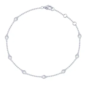 14K White Gold 1/4Ct Diamond By The Yard Bracelet