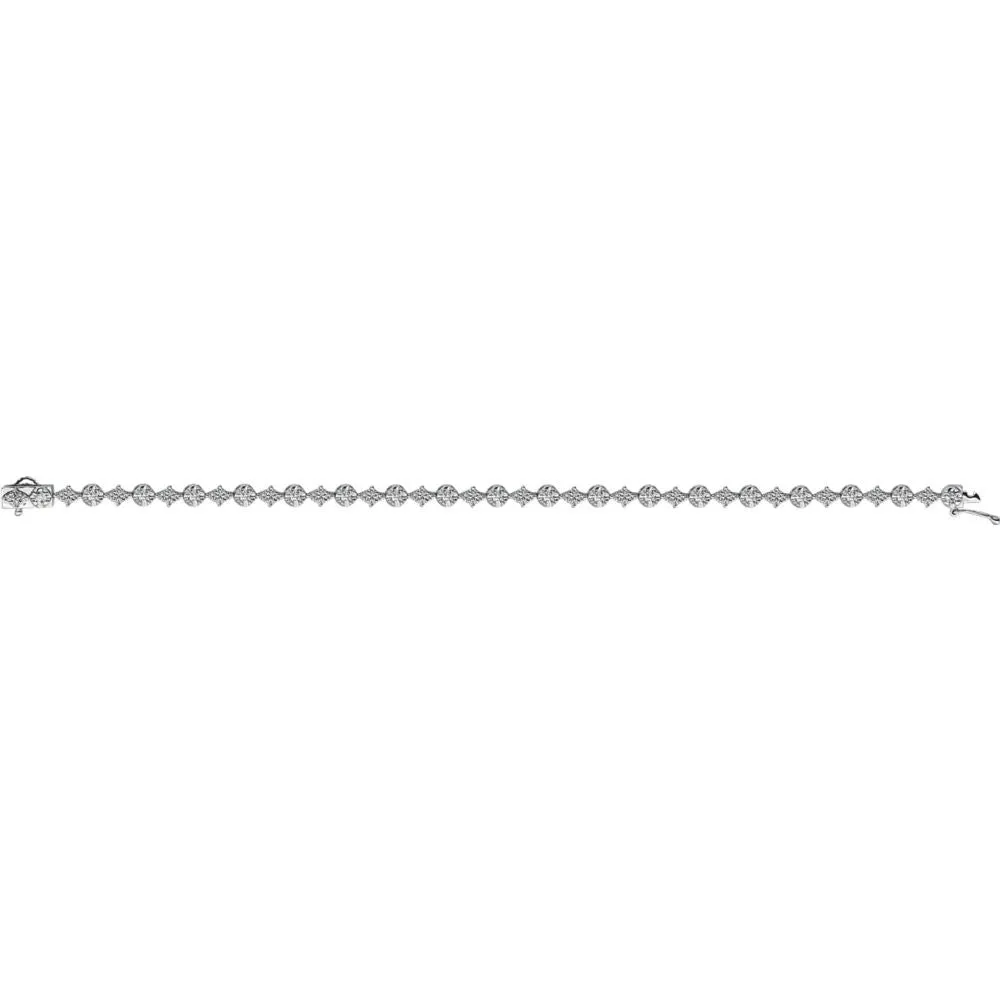 14k White Gold 2 1/2 CTW Diamond 7.5" Bracelet