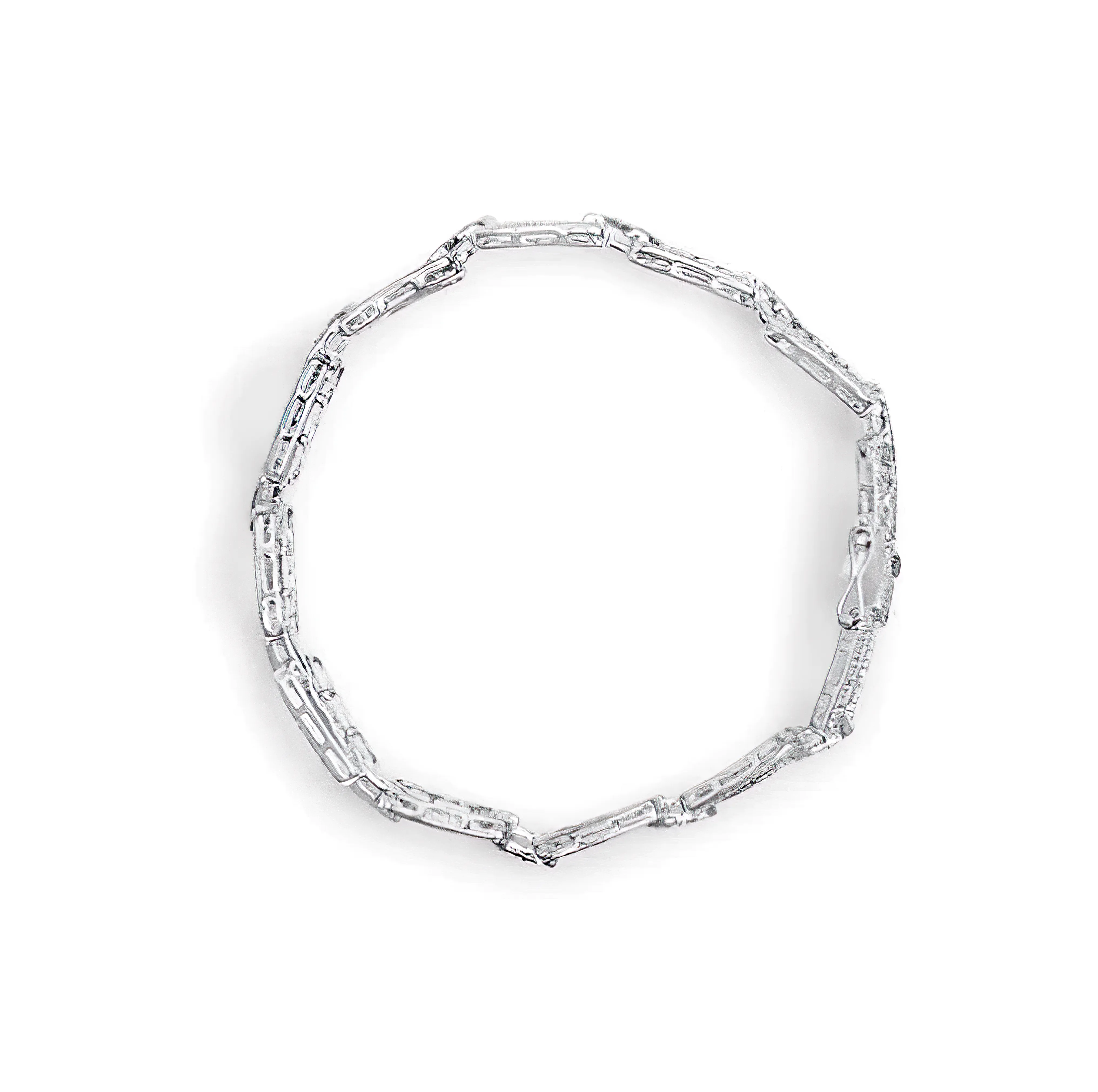 14K White Gold 3/4 Cttw Diamond Open Paperclip Link 7" Tennis Bracelet (H-I Color, I2-I3 Clarity)