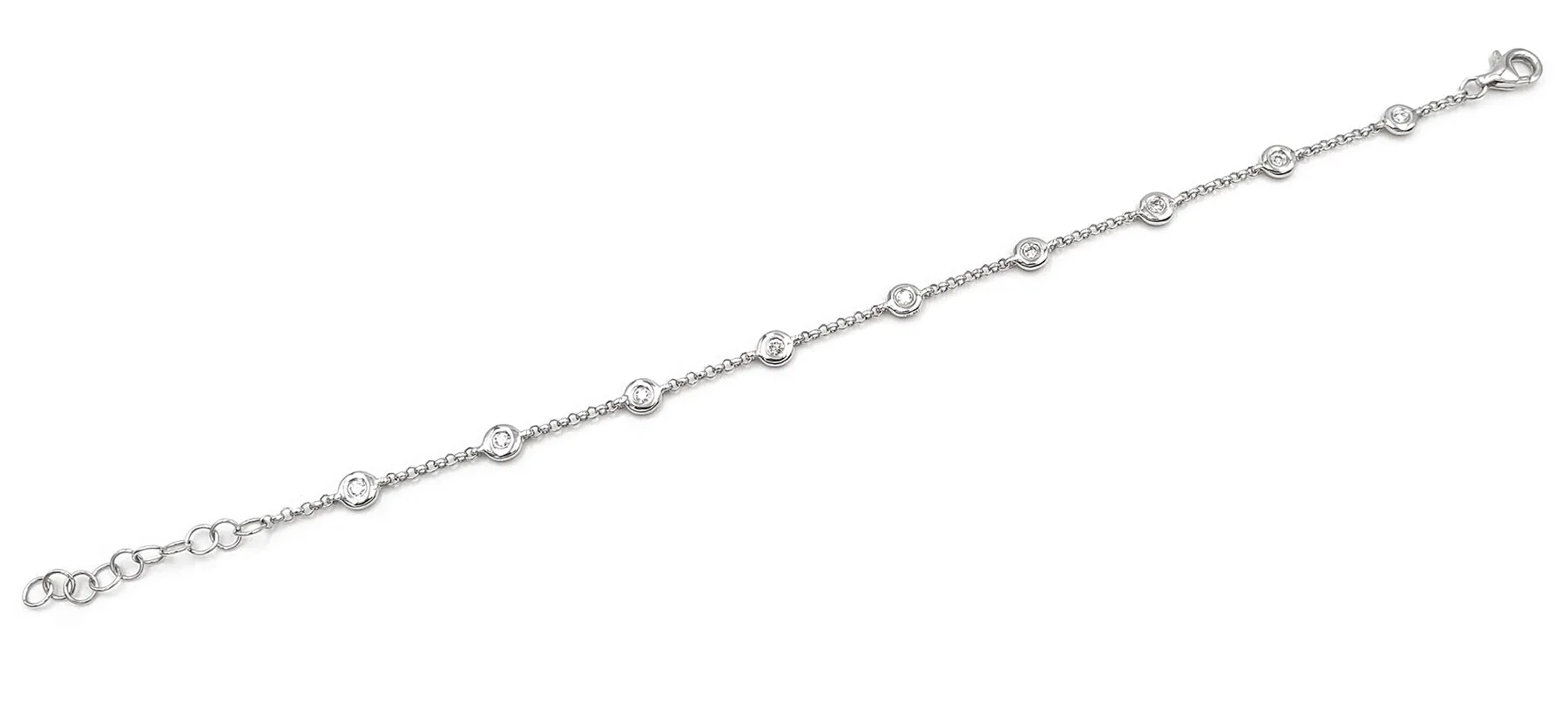14K White Gold Diamond Bracelet, 0.18ctw, 2.75g