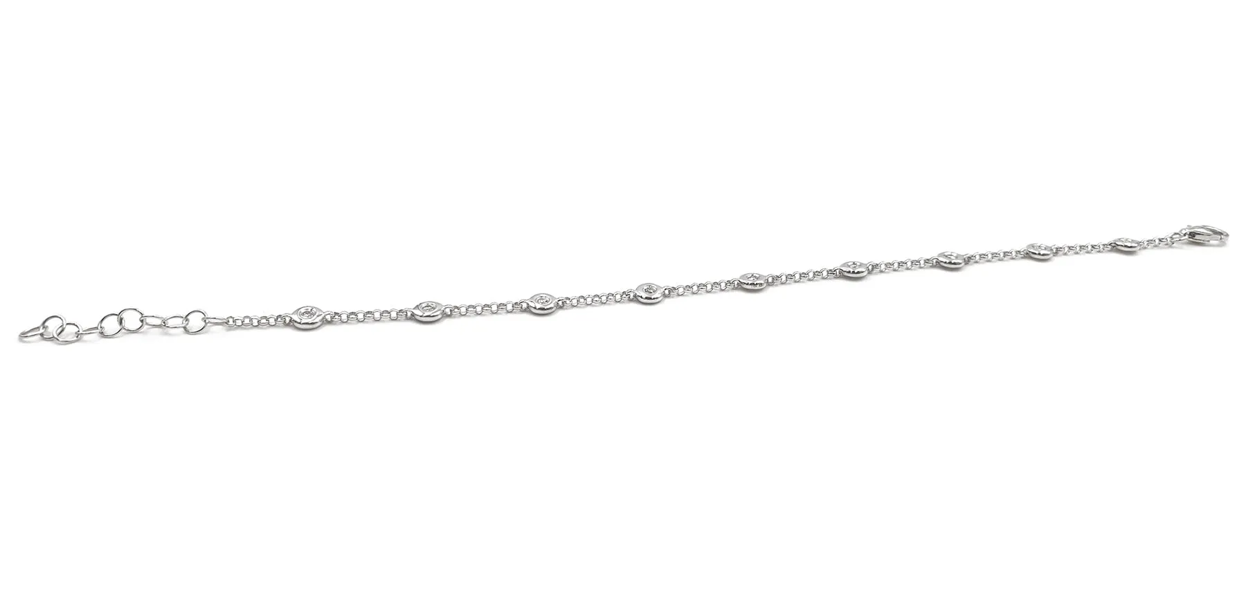 14K White Gold Diamond Bracelet, 0.18ctw, 2.75g