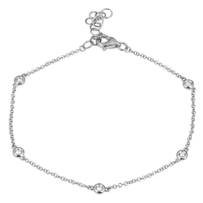 14k White Gold Diamond Bracelet