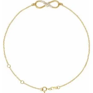 14K Yellow 1/8 CTW Diamond Infinity 6 1/2-7 1/2" Bracelet