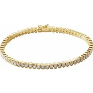 14K Yellow 3 CTW Diamond Line 7" Bracelet