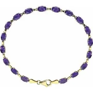 14K Yellow Amethyst 7.25" Bracelet