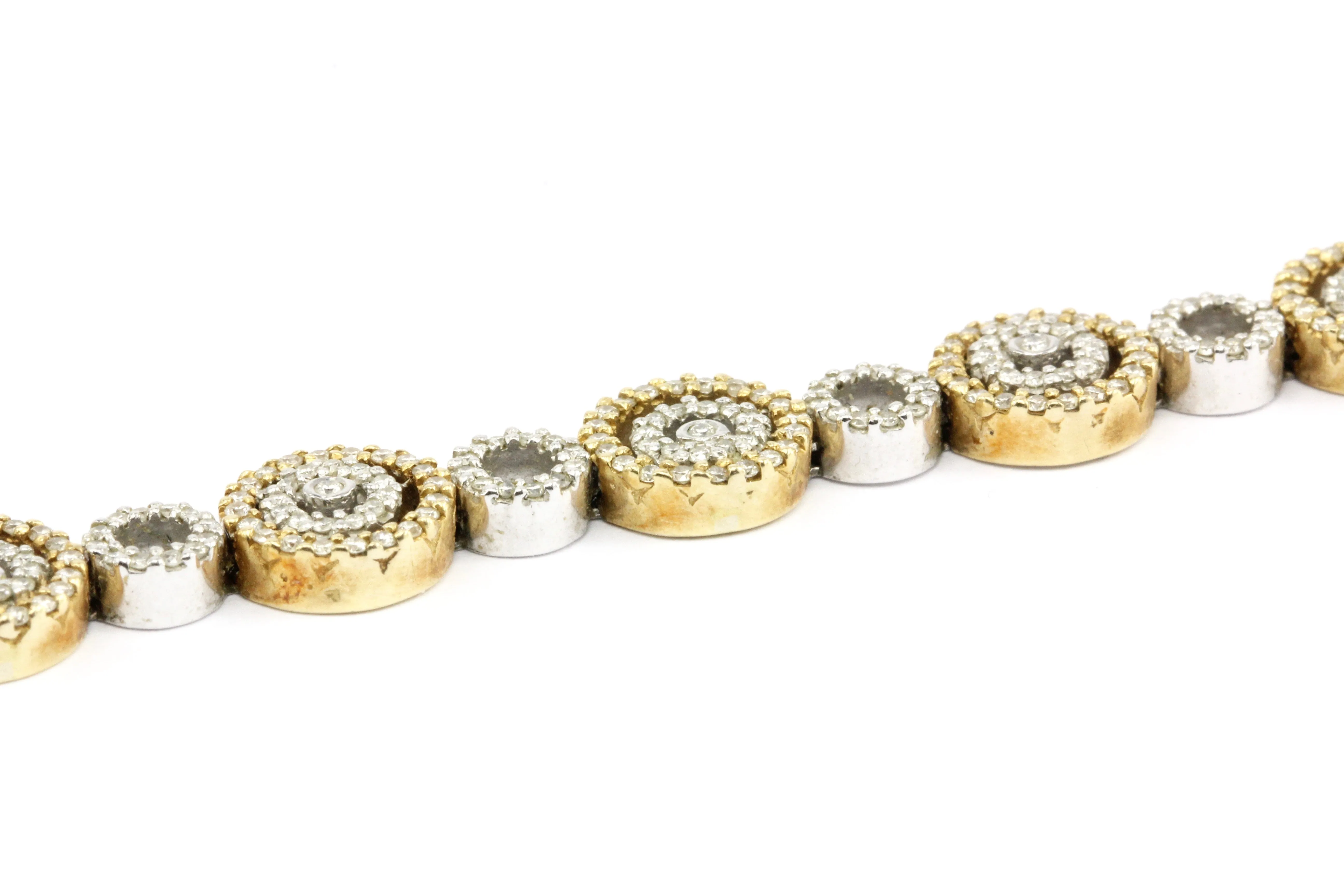 14K Yellow & White Gold Diamond Bracelet