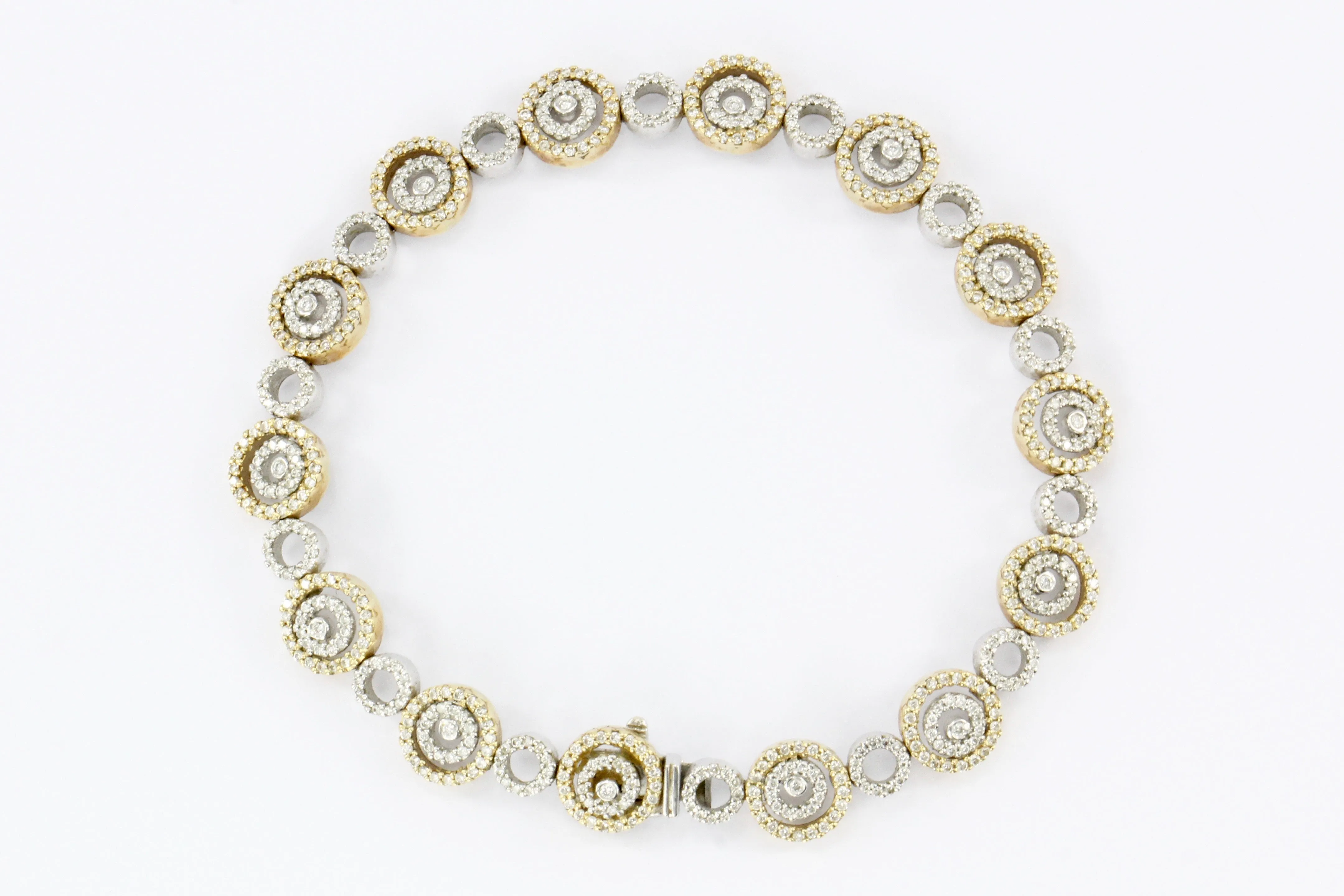 14K Yellow & White Gold Diamond Bracelet