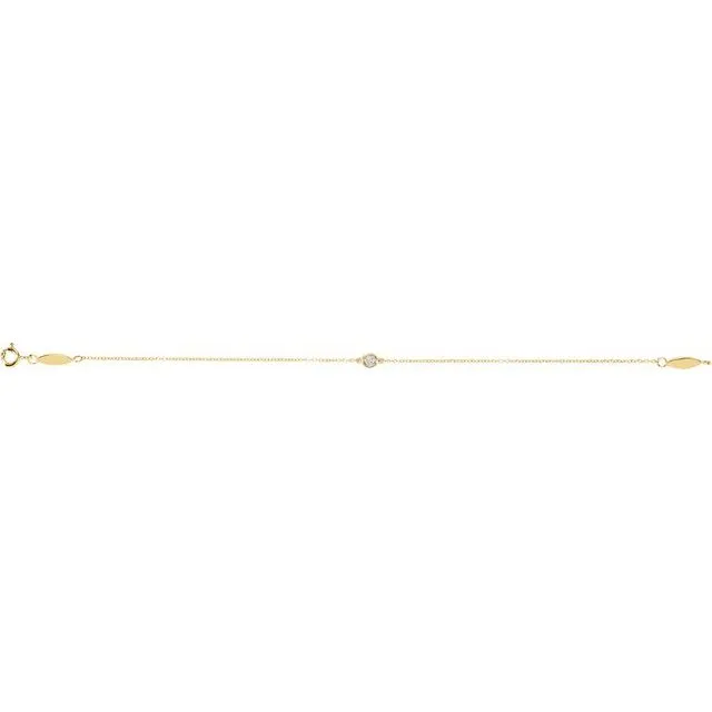 14K Yellow Gold .08 CT Natural Diamond Bracelet